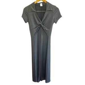 Vintage y2k Twist front to Maxi short sleeve top with color 1990's Whimsygoth